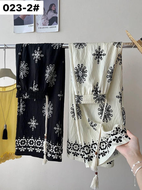 Summer Printed Wide Leg Loose Palazzo Pant